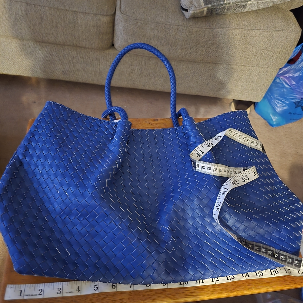 Blue Woven Tote Bag - Picture 5 of 9